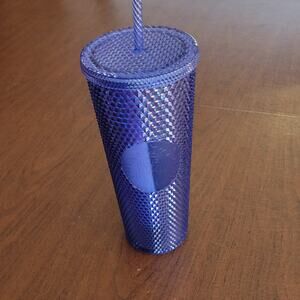 Walt Disneyworld 50th Anniversary Starbucks Studded Tumbler with Straw Blue
